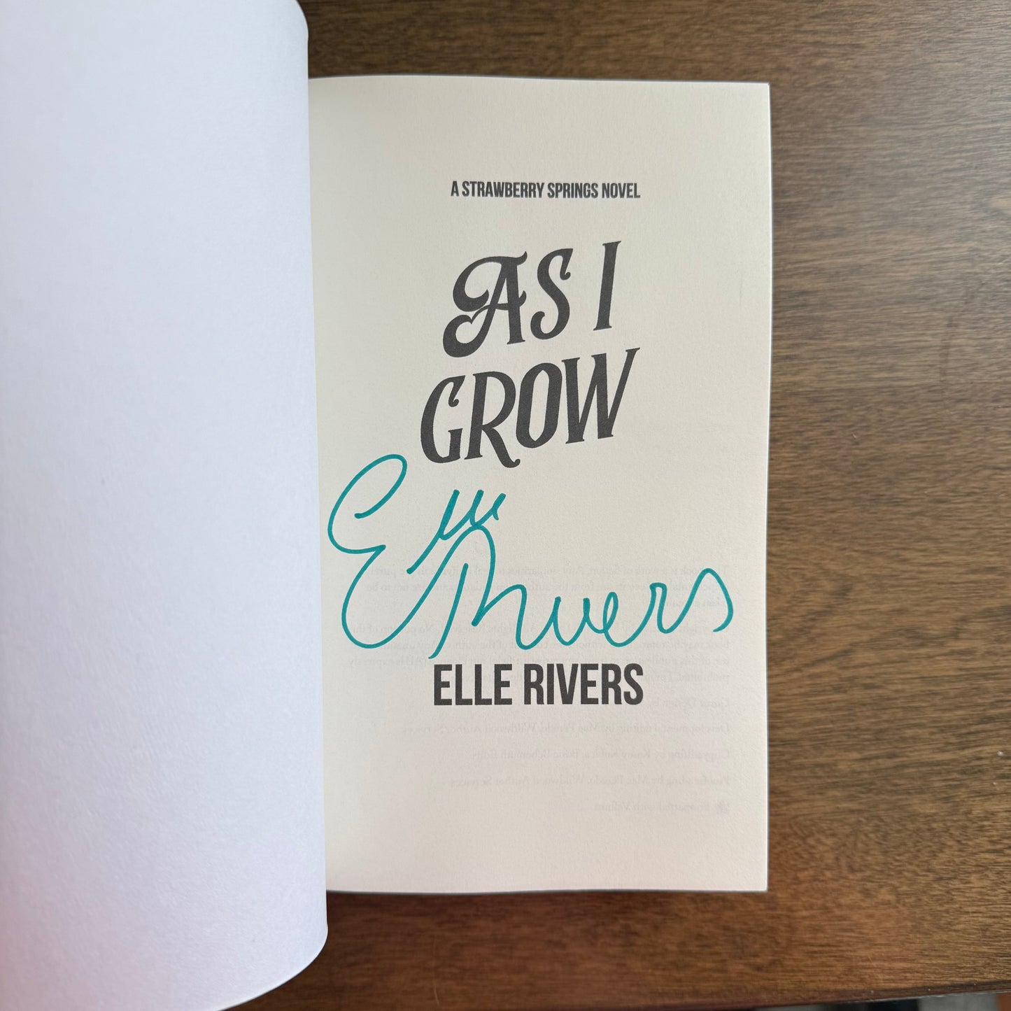 As I Grow Signed Paperback Novel